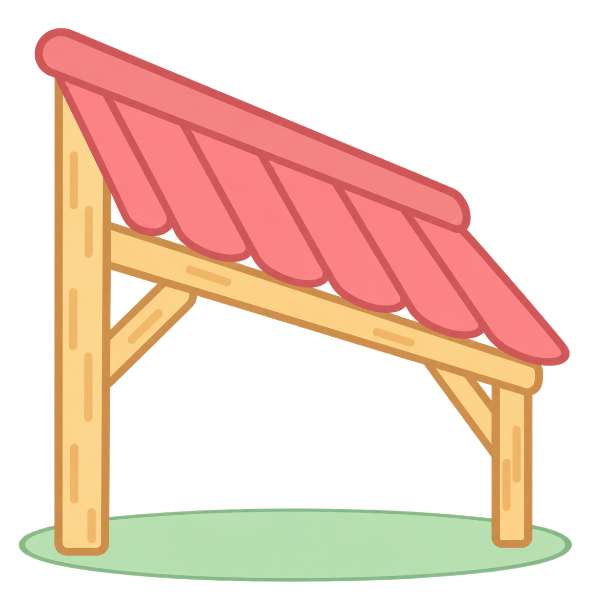 Nhân chỗ sườn núi làm nhà (cái chấm ở trên là nóc nhà).